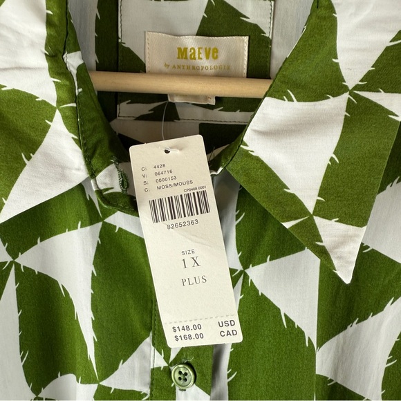 Anthropologie Bettina Tiered Shirt Dress by Maeve 1X New - Picture 10 of 10